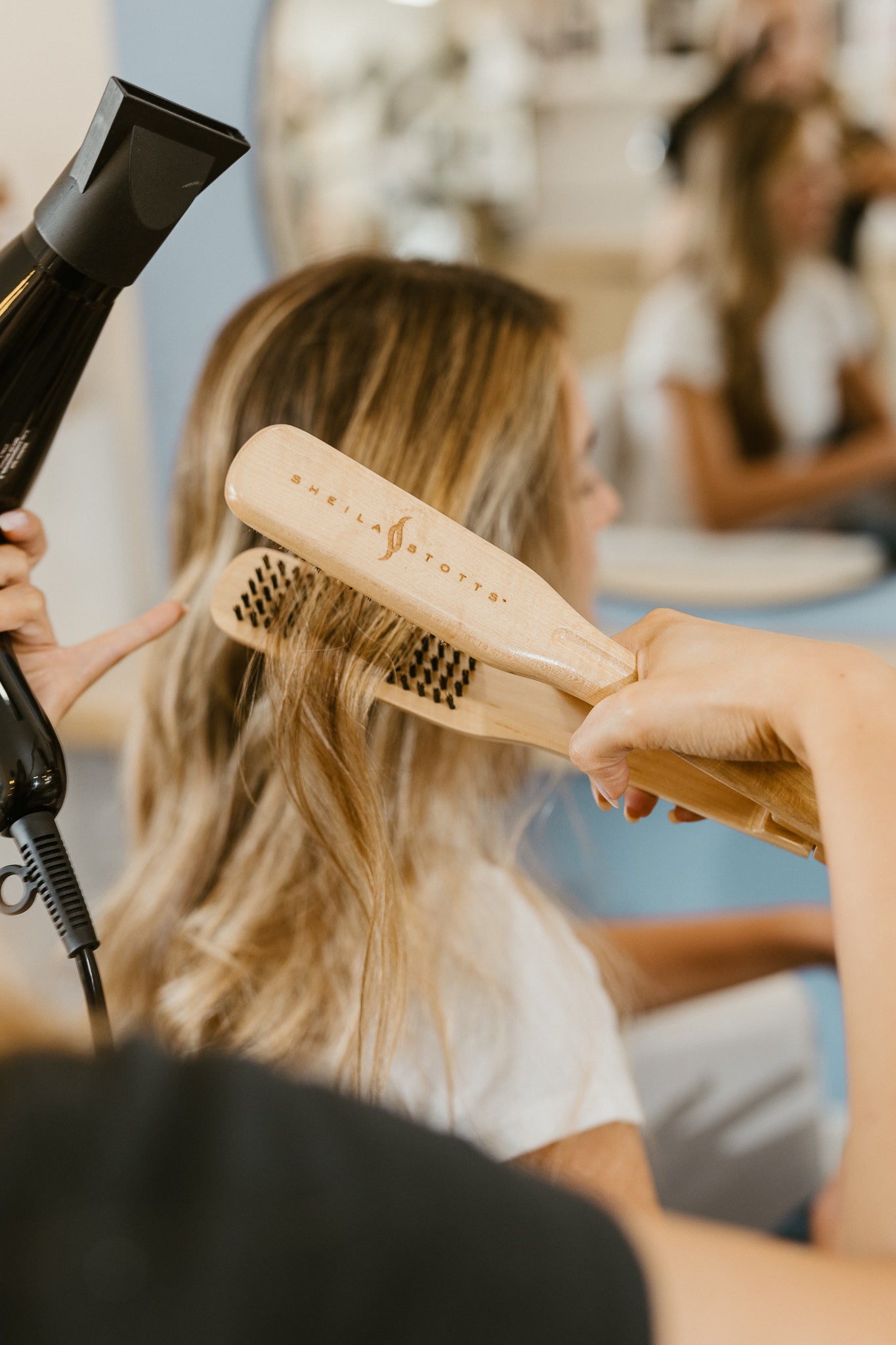 Sheila Stotts Wood Flat Iron Brush