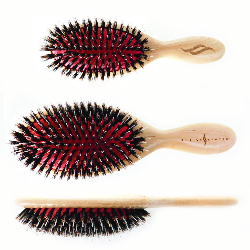 Sheila Stotts Mixed Natural Boar & Nylon Bristle Brush Bundle